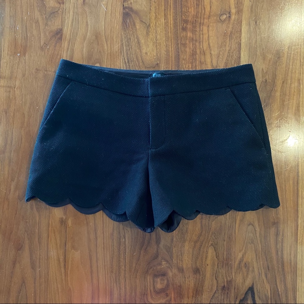 Club Monaco Black Scalloped Dress Shorts